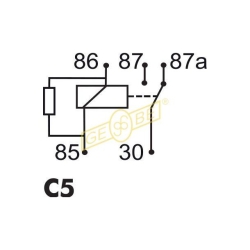 PRZEKAŹNIK 12V 30/40A GEBE 993071 REZYSTOR